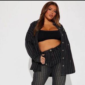 Fashion Nova Curve Embellished Denim Jacket